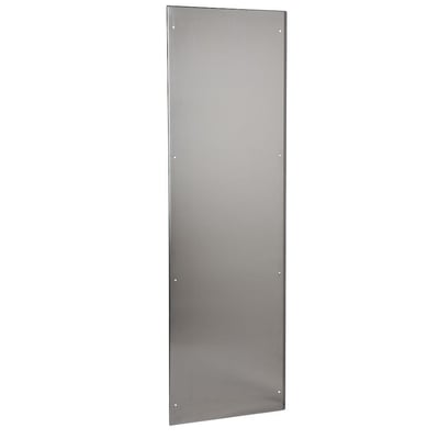 Schneider Electric sidepanel i rustfrit stål 304L, måler 1800 x 400mm med forborede monteringshuller.