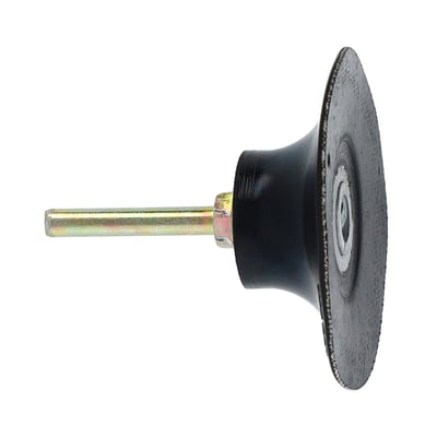 Norton Speedlok-bagplade til Quick-Change-rondeller, hård 75 x 6 mm, set fra siden med metalspindel.