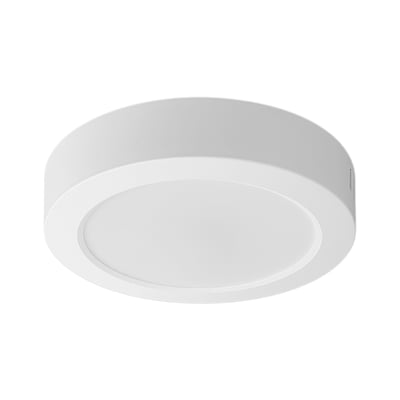 Hvid, rund V-TAC LED-loftslampe på 18 W med Ø 22 cm og en flad, enkel form.