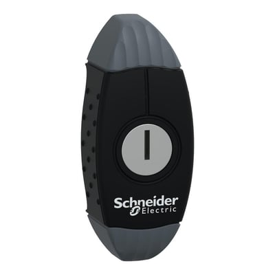 Schneider Electric nøglegreb til S3D nøgle 405 vist fra forsiden, med fokus på det centrale nøglehul og brandlogoet.