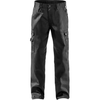 Kansas Fristads service bukser 233 i sort, str D100, med slidstærkt materiale og cargolommer foran.