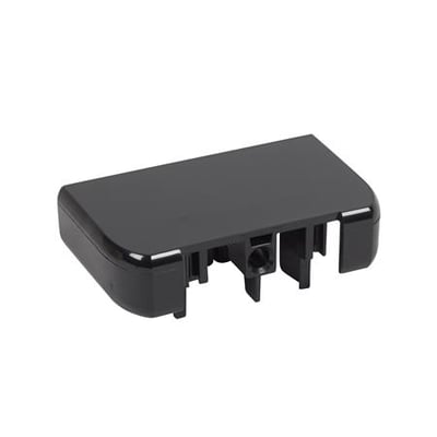 Legrand DLP endestykke i sort plast, 50x80 mm, designet til at afslutte kabler og kanaler.
