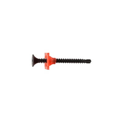 EJOT gipsskrue i stål, 3,5 x 40 mm, med forsænket hoved og borspids; skruen ses fra siden med en rød holder.
