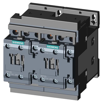 Siemens 3RT20 motorstarter, 18.5kW, 110Vac, med skrueterminaler og 3-polet design.