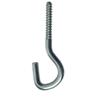 PN Beslag tøjsnorekrog 110x8mm PN 7120 med trægevind, elforzinket overflade og 50mm gevindlængde.