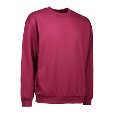 ID Identity GAME sweatshirt i bordeaux og størrelse 3XL med rund hals og blød, børstet inderside.