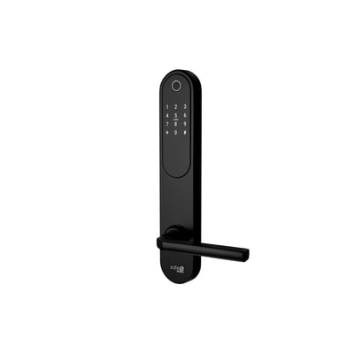 Sort Zafe T-Lock HOME-dørlås til Scandi 57 mm med numerisk tastatur og vandret dørgreb.