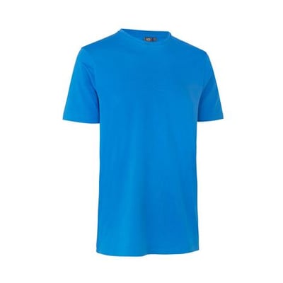 ID Identity T-shirt Stretch i azurblå, størrelse S, med rund hals og korte ærmer. Fremstillet i bomuld med stretch.