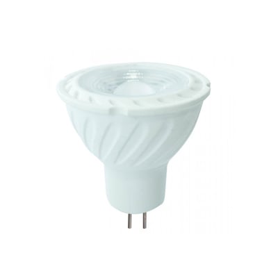 V-TAC 6,5W LED spotpære med MR16 GU5.3 fatning og Samsung chip, vist med de to ben fremad.