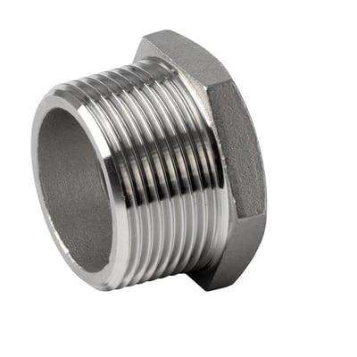 Nippelmuffe sf 3/4'' - 1/8'' i rustfrit stål AISI 316, der overholder ISO 7-1R / ISO 228-1G normen.