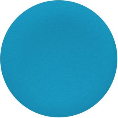 Schneider Electric trykflade uden tekst i klar blå, med en krombelagt metalfrontring og en diameter på 22 mm.