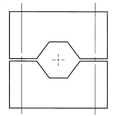 Teknisk tegning af fundamentsplade med Ø114mm bundrør og koniske master, angiver max. diameter Ø119mm.