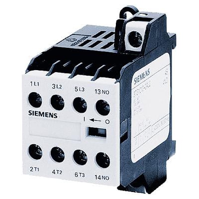 Siemens minikontaktor 3TG1010-0AG2 med 4NO kontakter og skrueterminaler for AC-drift på 110V.