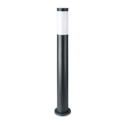 V-Tac grå havelampe på 80 cm med cylindrisk lysafskærmning og rund fod, til udendørs brug.