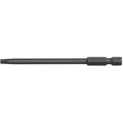 Tecos Torx bits med T25 kærv og 90mm længde, viser den robuste, sejhærdede overflade og 1/4" tilslutning.