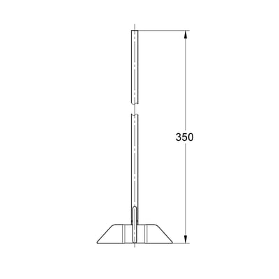 Tegning af Grohe universal trykstang med dimension angivet som 350 mm, illustrerer længden nøjagtigt.