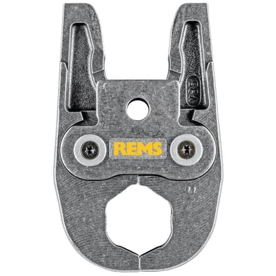 Nærbillede af REMS pressbakke mini V 35 mm, viser V35 mærkning og præcisionsbearbejdning på metaloverfladen.