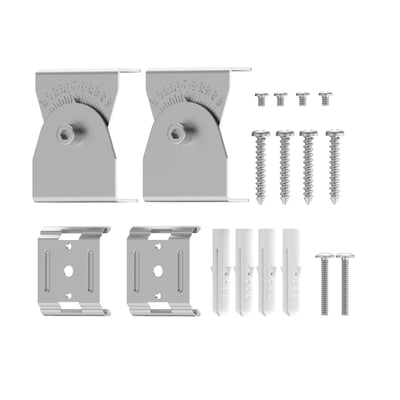 LEDVANCE Office Linear rotérbart monteringsbeslag med to vinkelbeslag, monteringsplader, skruer og rawlplugs.