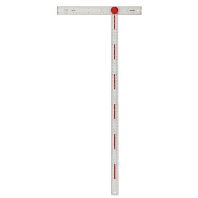 Hultafors PS120 gipsvinkel i 120 cm, fuldt udfoldet og vist fra oven med detaljerede millimeter- og gradgraderinger.