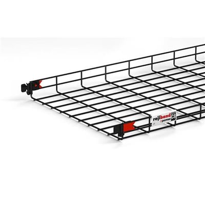 Sort gitterbakke 60/500 mm fra Solar Plus BK8-systemet med sort metallic belægning og CE-mærkning.