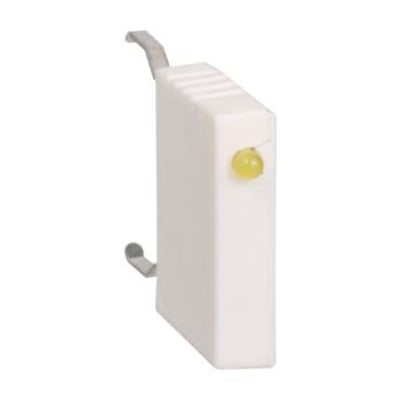 Schneider Electric Rc-led til serie K med 220-250V AC spænding, fremstillet af hvidt plast og metal.