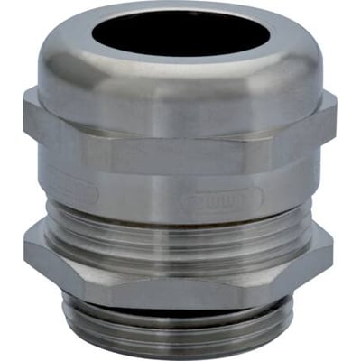 Rittal messing forskruning IP68 HSK-M PG 16 med gevind til kabeldiametre Ø10-14mm på hvid baggrund.