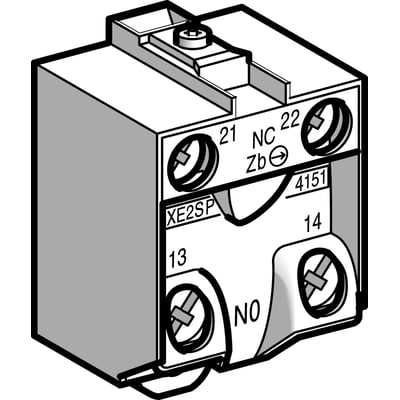 Schneider Electric XE2SP kontaktelement med 1NO+1NC, designet til to-trins fodpedaler i XPE-serien.