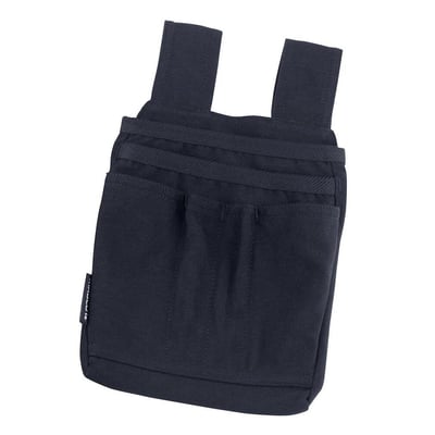 Detaljeret billede af Mascot Benoni hængelommerne i sort CORDURA-materiale med tre åbne lommer.