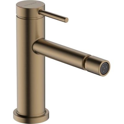Hansgrohe Tecturis S bidétarmatur i børstet bronze, set fra siden med en klar fremstilling af det elegante design.