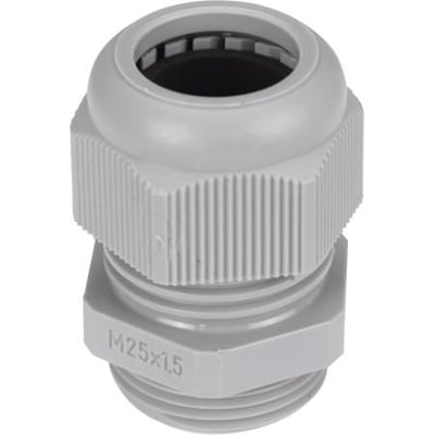 Grå Jacob Perfect-forskruning i polyamid med M50 x 1,5-gevind til kabeldiameter 21–35 mm.
