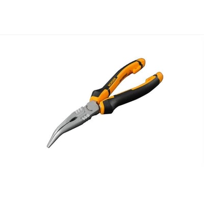 Ironside vinklet spidstang HD på 160 mm med lange kæber og orange-sorte 2-komponentgreb.