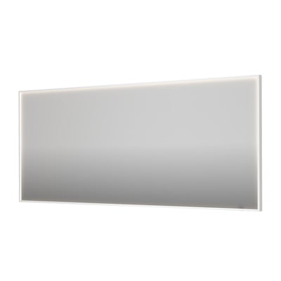 Sanibell INK SP19 LED spejl på 180x80 cm med en tynd, mathvid aluramme og indirekte LED-belysning langs kanten.