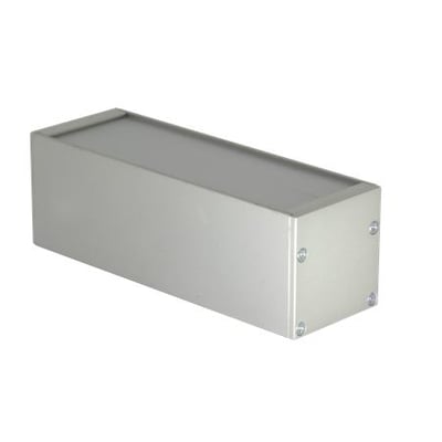 Profil Strip Rail 35x35 mm, en sort IP44-klassificeret monteringsskinne med en mat overflade og synlige skruer på enden.