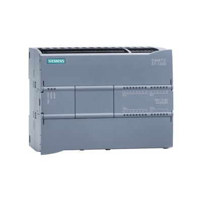 Siemens Simatic S7-1200 CPU 1215C kompakt PLC modul med 14DI, 10DO, 2AI, 2AO og 2 Profinet porte.