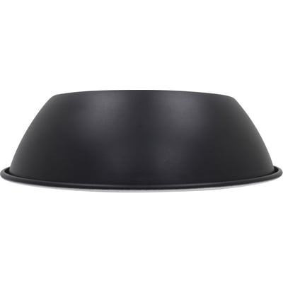 Nordtronic ECOtech highbay reflektor i mat sort aluminium med en diameter på 368 mm og en højde på 82 mm.