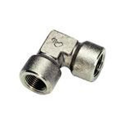 Parker vinkel med indvendigt G1/4 BSPP gevind, fremstillet i skinnende messing.