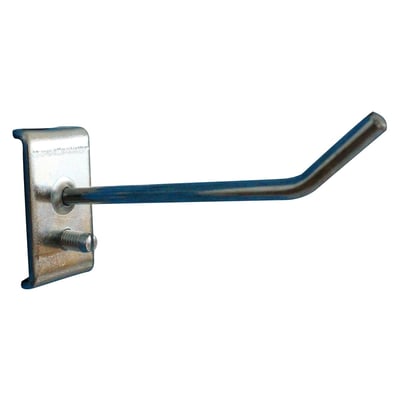 Maskinfabrikken Universal værktøjskrog i metal med 75mm længde og Ø4mm krogdiameter, vist isoleret.