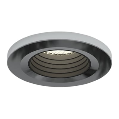 Ansell Lighting frontring og indsats til Prism Pro Mini AntiGlare, med krom finish og mat sort indre ring. Diameter 55 mm.