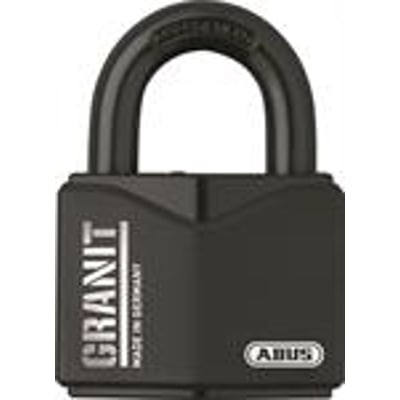 ABUS hængelås 37/55 GRANIT i sort, vist fra siden med teksten 'Made in Germany' og 'GRANIT'.
