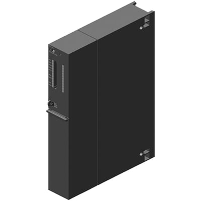 Siemens Simatic S7-400 CPU 416-3 central processorenhed med 16MB arbejdshukommelse, vist fra siden.