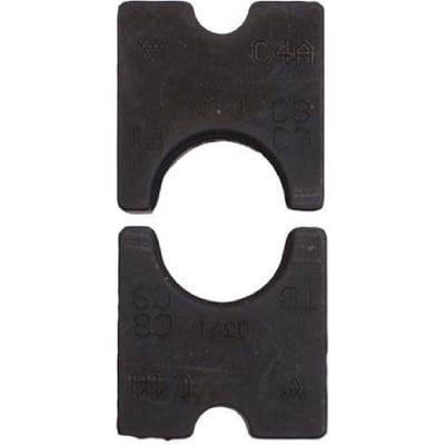 Elpress pressebakker, et par med tydelig C4A mærkning og TB C89 0321 mærkning på sort plast.