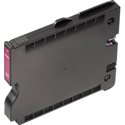 Weidmüller magenta farvepatron til Printjet Advanced printere, set fra siden med synlig 'M' for magenta.