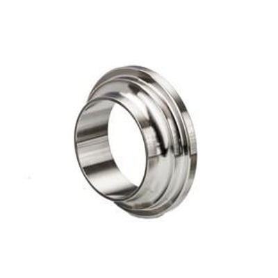 Svejsekrave i rustfrit stål 316L, type SMS, med udvendig diameter Ø25mm og 1,2mm vægtykkelse, 15,5mm længde.