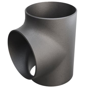 Grå P235GH-TC1 tee med dimensionerne 406,4 / 8,8 x 406,4 / 406,4 mm, EN10253-2 standard, isoleret på hvid baggrund.