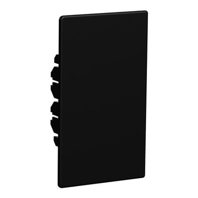 Thorsman TTI-slutstykke ES123/72 i sort ABS plast, passer til 123x72mm kanaler, med synlige fastgørelseskroge på siden.