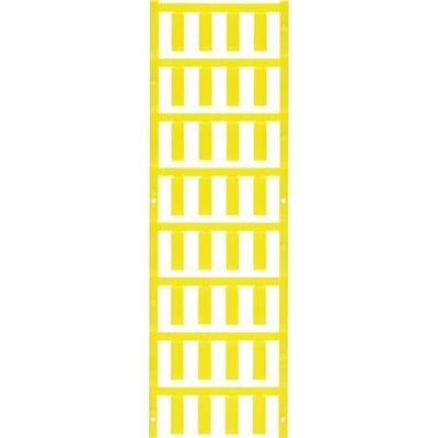 Weidmüller SlimFix ledningsmærker i gul farve, V2 SF 4,5/21 model, på hvid baggrund.