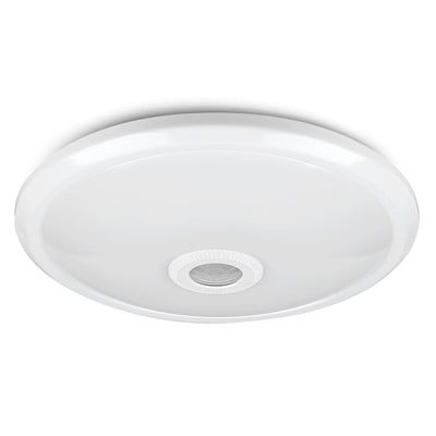 V-TAC LED sensorlampe på Ø29 cm med neutral hvid 4000K lys og indbygget PIR sensor i midten.