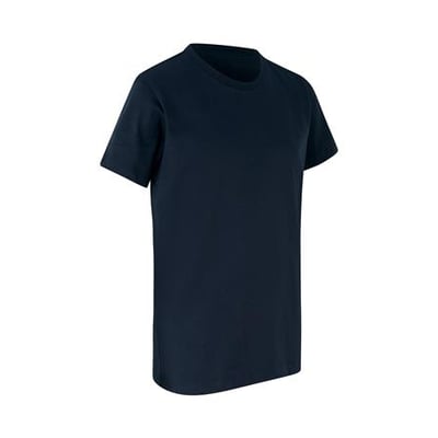ID Identity børne T-shirt i navy blå økologisk bomuld, størrelse 12/14 år, vist med rund hals og korte ærmer.