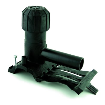 GPA Flowsystem Agruline muffer til PE-rør, 90 x 63 mm, fremstillet af sort PE100-RC materiale med skrue og detaljeret monteringsbeslag.