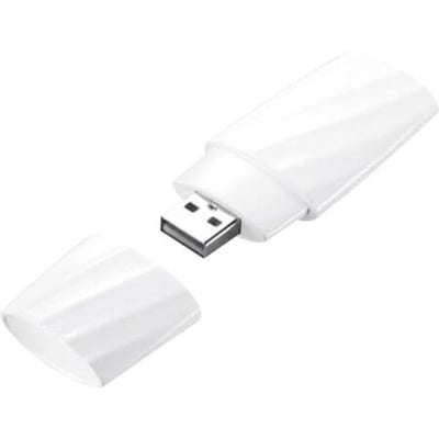 Solar+ WiFi modul til varmepumper i Master 7 og MSA serien, hvidt USB-stik med aftagelig hætte på hvid baggrund.
